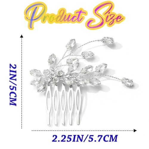 CASDRE Rhinestone Wedding Hair Comb Crystal Hair Accessories for Women (A Silver)