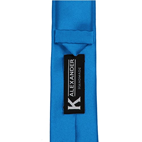 K. Alexander Skinny Ties - Multiple Solid Colors - Classic 2" width - color: Peacock Blue
