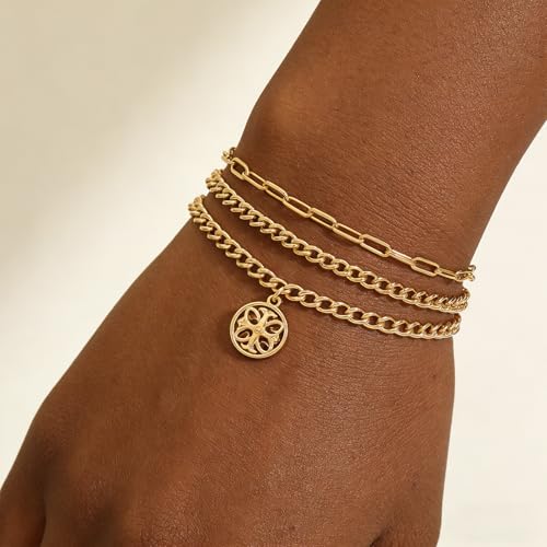Swyabi 10 PCS Gold Silver Paperclip Bracelet Chains Bulk for Jewelry Making | 18K Stainless Steel, with Extender, No Fade, No Rust, Adjustable, for Men Women DIY, 6.5 Inch - color: 2.5x6.5mm Gold Silver