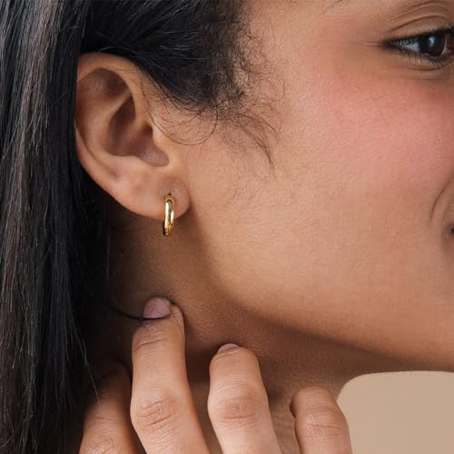 Freekiss 3 Pairs Hoop Earrings Set - Dainty Stud Dangle Cartilage for Women | Hypoallergenic Earrings, Cubic Zirconia Stackable Trendy Small Set Jewelry Gifts for Women - style: 3 hoop earrings-GD