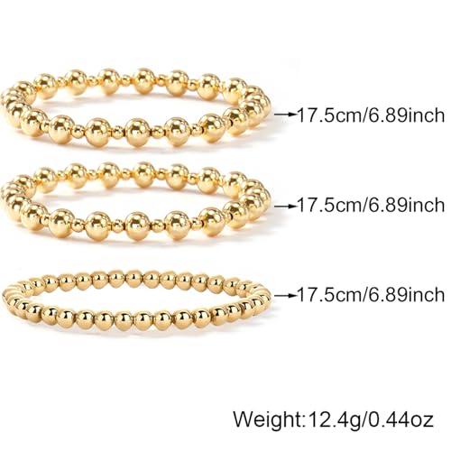 Gold Bracelets for Women, Beaded Cross Stack, Non Tarnish Set,Set-1 | Gold Beaded Bracelet Stack with Stretch Fit, Waterproof Finish and Dainty Design for Everyday Wear and Gifts - color: Colors-12