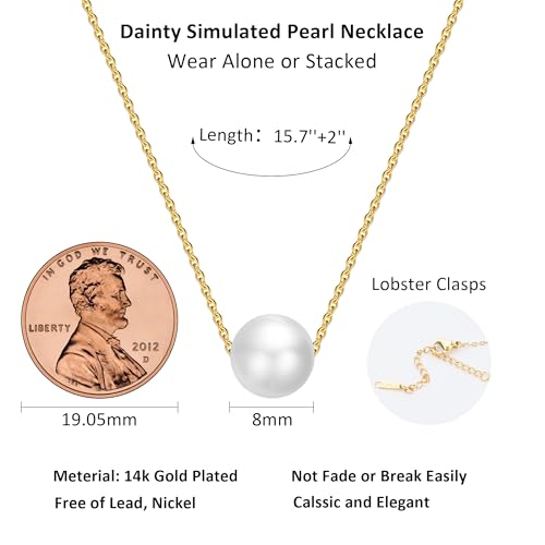 Trinckle Pearl Necklaces for Women, Pearl Choker Dainty Pendant Necklace | White Pendant Choker for Teen Girls, Layered Daisy Jewelry, Wedding Strands for Bride Bridesmaids as Beach Summer Accessories - style: Single necklace