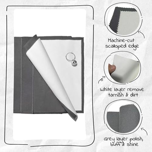 3PCS Silver Polishing Cloth, 11'' x 14'' X-Large PremiumJewelry Cleaning Cloth, Suitable for Gold, Diamonds, Silverware, Platinum, Gemstones & Other Precious Metal Jewelry, Coins