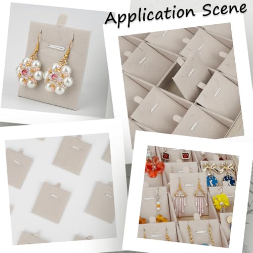 24Pcs Jewelry Display Cards Necklace Display Cards Velvet Antique White Jewelry Display Stackable Tray Organizer Accessories for Selling Hanging Showing Necklaces Bracelets Earrings Rings