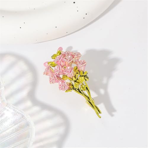 Red Rose Flower Brooches Pins for Women Men Elegant Crystal Flower Lapel Pin Retro Suit Hat Dress Accessories Wedding Valentine's Day Jewelry Gift - style: Pink