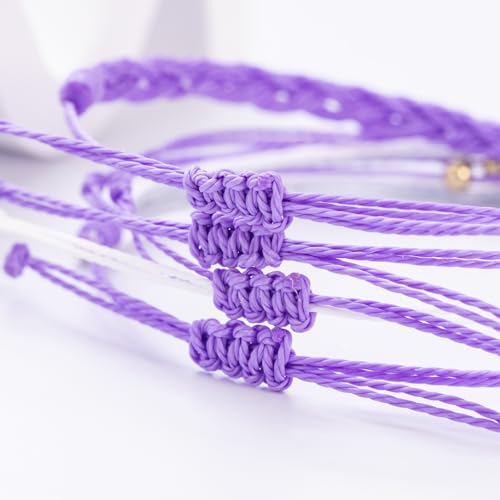 Sunflower Friendship Bracelets Boho Stackable String Bracelets Cute Trendy Gifts for Teen Girls Women - color: Purple