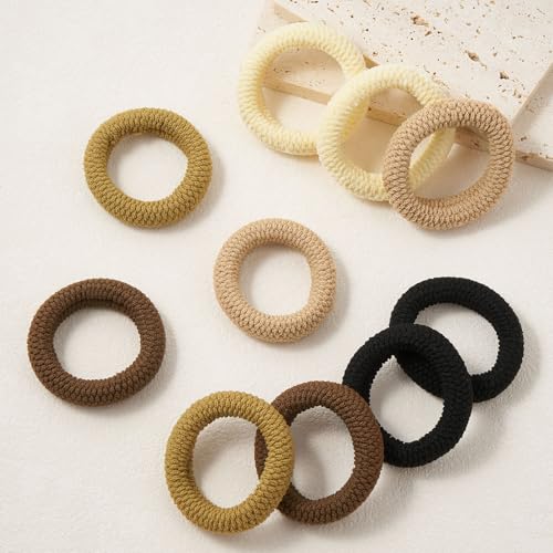 QIUTIMIY 10 Pcs No Damage Hair Ties Thick Hair Elastic Rubber Bands Hair Accessories Scrunchies Seamless for Women - color: Style 4