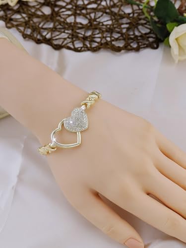 Women's Gold wedding Jewelry Set Tricolor Hugs Kisses Heart necklace set - color: 1 Heart Whith