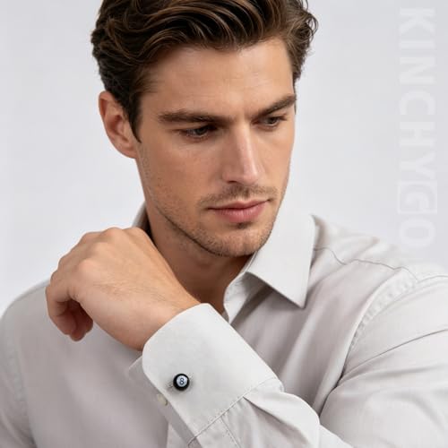 2 Pack Black 8 Ball Cufflinks Billiard Ball Cufflink Shirt Accessories for Men