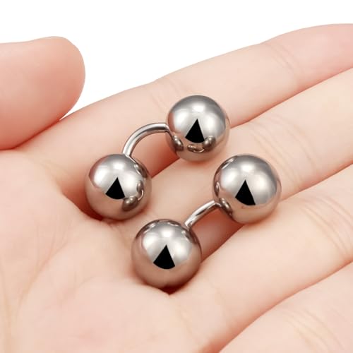 G23 Titanium 16G 14G 12G Big Piercing Balls PA Rings Piercing Jewelry Hypoallergenic Externally Threaded Curved Barbell VCH Piercing Jewelry Women Men 6mm 8mm 10mm Balls - style: 14G Titanium-6mm bars-10mm balls