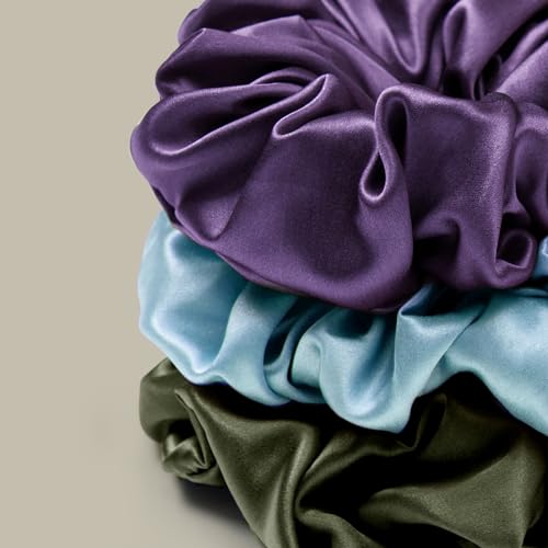 LILYSILK Silk Hair Scrunchies/Ties for Frizz & Breakage Prevention, 100% Mulberry, No Damage, Elastic ponytail Holders, 1Pc, Blue Haze - color: Blue Haze