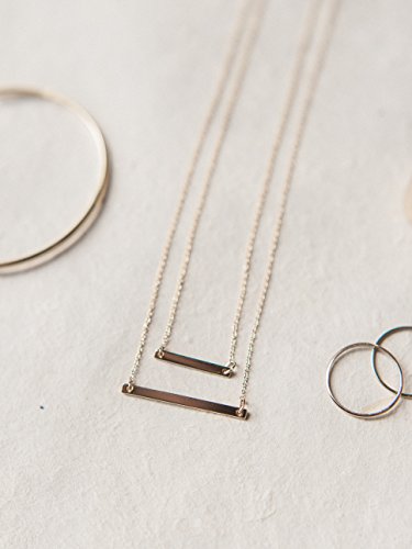 Honeycat Double Layered Bar Necklace in Gold, Rose Gold, and Silver | Minimalist, Delicate Jewelry - color: Rose Gold