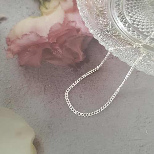 Stacking Bracelet Silver, Minimalist Simple Gourmet Satellite Rectangles Lace Heart Chain Bracelets, 925 Sterling Arm Jewelry for Women, Length 6.5-7.5 Inches - style: Gourmet Chain