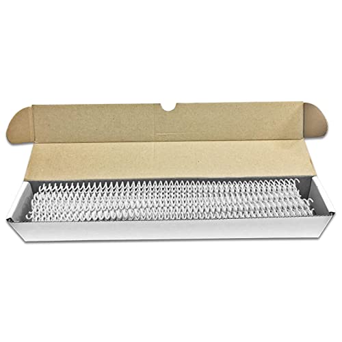 Binditek Plastic Spiral Binding Coils, 6 mm, 4:1 Pitch, White, 50 Pack | Coil Binding Spines, 1/4", 30 Sheet Capacity, 48 Loops, for Letter-Size Reports, Presentations, School and Office Projects - size: 6mm, style: 50P , White