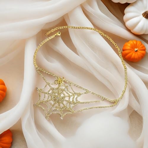 Crystal Rhinestone Spider Web Thigh Chain, Women's Layered Leg Body Chain, Halloween Costume Punk Jewelry Accessory