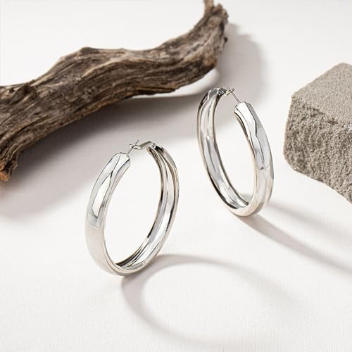 Large Hoop Earrings for Women Lightweight Chunky Earrings | Big Hoop Earrings for Women Chunky Jewelry 70s Outfits for Women - style: Hoop-S-01