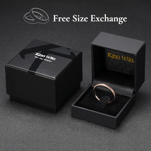 King Will Wedding Band for Men Women, 2/4/6/7/8mm Domed Matte Brushed Tungsten Carbide Rings, Solid/Dual Color Engagement Rings, Comfort Fit - color: Rose Gold-2mm