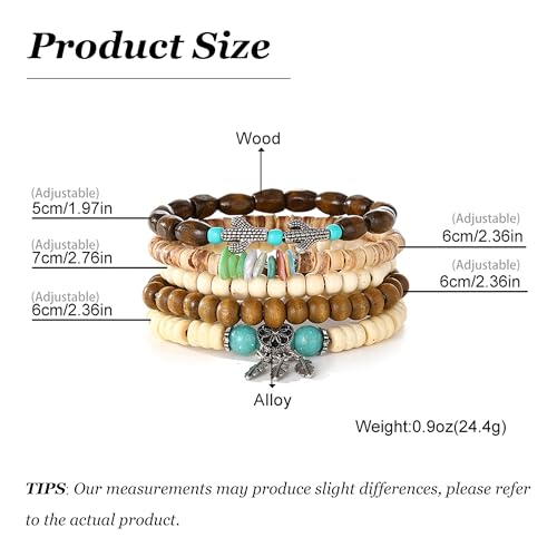 Long tiantian Boho Bracelets for Women Stackable Wooden Bracelet Western Beaded Bracelet Stack Boho Fashion Trendy Jewelry Gifts - color: A6:boho bracelets