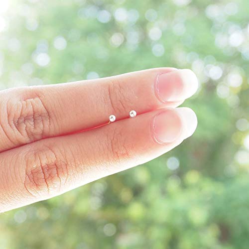 EPIRORA Sterling Silver Stud Earrings for Women Men- 3 Pairs 3mm Tiny Ball Stud Earrings Round CZ Earrings Pearl Earrings Set Cartilage Small Tragus Earrings - style: 3 Pairs-Round Ball Earrings
