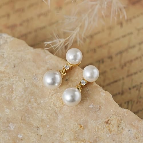 Gold Earrings for Women Trendy, Dainty Dangle Earrings 14K Gold Plated Drop Earrings Cute Wedding Earrings Fashion Prom Bridal Jewelry Gifts - color: Gold-A11