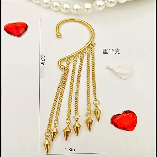 Ear Cuffs Earrings for Women Non Piercing,Long Tassel Ear Wrap Earrings Ear Cuff Droping Chain Earrings jewelry - color: D:Bullet G