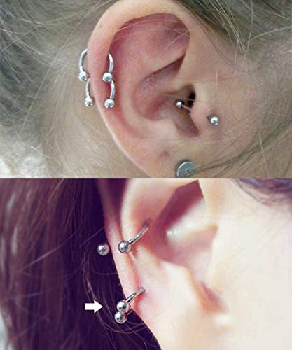 Longita Septum Rings Septum Jewelry 16g 18g Septum Ring Septum Piercing 20g Horseshoe Earring Hoop Lip Ring Silver Black Gold - color: silver+black+rose gold