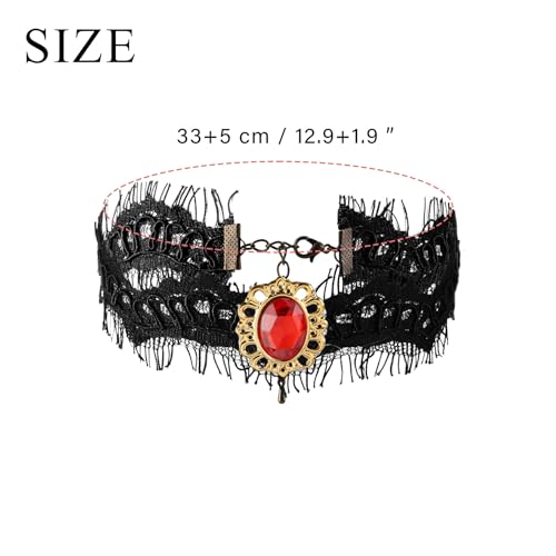 MILAKOO Lace Tattoo Choker for Women Elegant Goth & Elegant Necklace Collarbone Pearl Pendant Collar - color: Black C