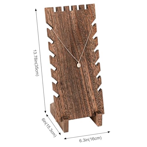 Lolalet Wooden Jewelry Display Series, Necklace Bracelets Earrings Rings Jewelries Stand Freestanding Natural Wood Holder Jewelry Rack for Selling Vendor Store -1 Pack, Necklace | Necklace Bracelets Earrings Rings Jewelries Stand Freestanding Natural Wood