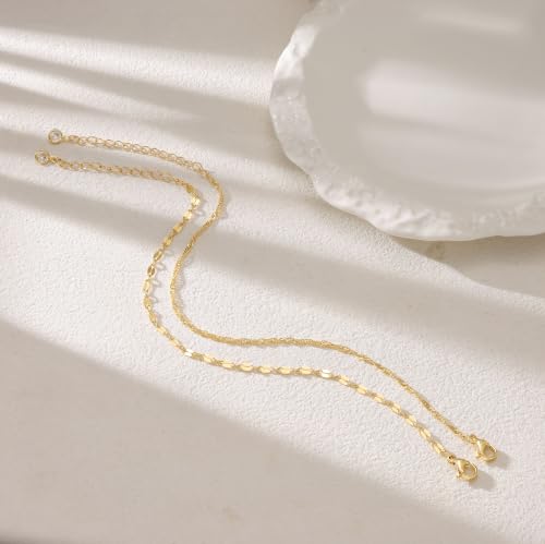 Moodear Gold Bracelets for Women, 2PCS Dainty 14K Gold Plated Link Chain | Waterproof Non Tarnish Jewelry, Adjustable Gold Plated Link & Bead Chain, Perfect for Daily Wear, Vacation Outfits & Gifts - color: gold-7