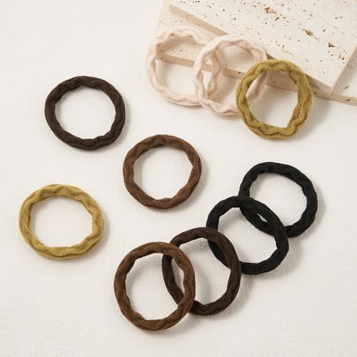 QIUTIMIY 10 Pcs No Damage Hair Ties Thick Hair Elastic Rubber Bands Hair Accessories Scrunchies Seamless for Women - color: Style 3