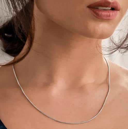 925 Sterling Silver Italian Snake Chain Necklace - Secure Lobster Clasp, Perfect for Layering - Durable Necklace & Bracelet Chains for Everyday & Special Occasions - size: 16, style: 1.5