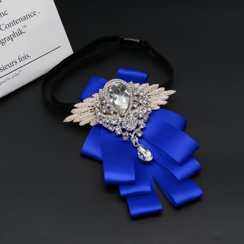 Big Rhinestone Bow Ties,Bowtie Pre-Tied Bowties Men Women | Suit for tuxedo party wedding - color: Royal Blue