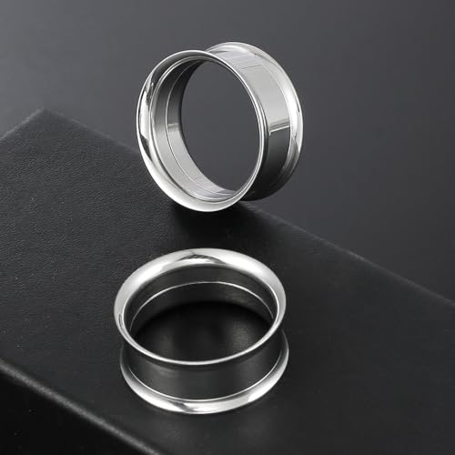 Casvort 4 PCS 8mm-25mm Hypoallergenic 316 Stainless Steel Cute Heart Double Flared Ear Gauges Plugs Ear Tunnels Saddle Plugs Body Piercing Jewelry - color: Silver, size: 5/8'' (16mm)
