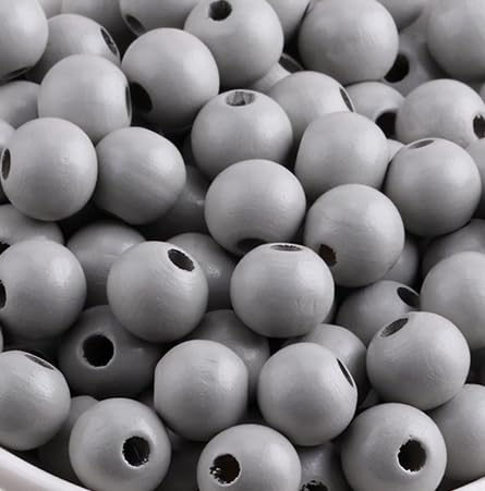 COLORFUL BLING 8MM Natural Wood Bead Necklace Africa Wooden Chain Statement Unisex Chunky Strand Necklaces Hip Hop Jewelry - color: gray