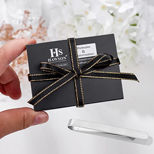 2.2/2.5 Inch Tie Clips for Men in Gift Box, Tie Bar Clip Set for Mens Regular Tie or Traditional Tie, Birthday Anniversary Christmas Gift - size: 2.5 Inch, style: 4PCS-Silver Brushed