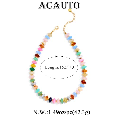 Acrylic Beaded Necklace for Women,Beach Strand Jewelry Gifts | Statement Necklace,Cute Trendy Handmade Jewelry for Women,Chunky Beaded Necklace,Resin Beads Choker - color: colorful