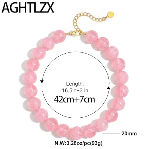 Chunky Beaded Necklace for Women, Colorful Trendy Statement Summer Jewelry Gift - color: necklace-16