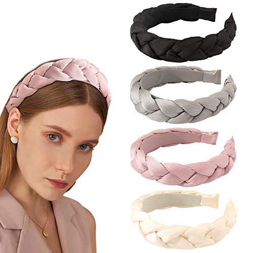 Headbands Women Hair Head Hands Braided Head Band Twist Hairbands for Girls Black Pink Gray White Hair Band - color: YHB-006