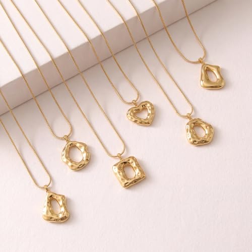 Boho Chunky Gold Statement Necklaces for Women Beach Jewelry Gifts | Versatile Everyday Wear, Pairs with Any Outfit, Ideal Gift for Any Occasion, Easy to Layer, Lightweight, Hypoallergenic - style: Hammered-Gold-E