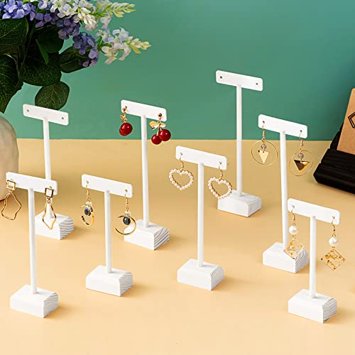 Marsui Earring Display Stands for Selling Set Wooden T Bar Jewelry Display Stand Holder for Necklaces Bracelet Showroom Trade - color: White