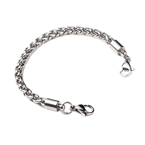 LinnaLove-Stainless Steel Wheat Chain lnterchangeable Medical Alert Bracelets - (Just Chain) - color: Steel