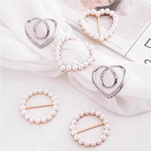 15pcs Silk Scarf Ring Clips, Premium T-Shirt Tie Clips for Women, Fashion Metal Waist Cinch Buckles for Loose Clothes Accessories(Gold/Silver)