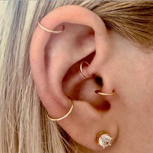 Longita 20g Nose Rings Hoop L Shape Nose Studs Stainless Steel Nose Screw Bone Flat Top Diamond Opal Heart High Nostril Piercing Jewelry Silver Rose Gold Black Pack for Women Men - color: 52-20g-gold