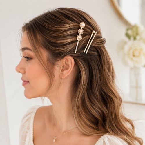 20 Pcs Decorative Bobby Pins Set Rhinestone Bobby Pins | Shiny Fancy Small Hair Clips,Diamond Crystal Hair Barrette,for Women Girls,Wedding,Prom,Party,BridalAccessories