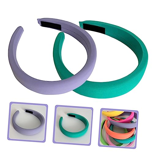 2pcs Padded Headbands for Women Soft Fabric Hair Accessories Light Comfortable Wide No for Daily Wear Parties Work and Travel