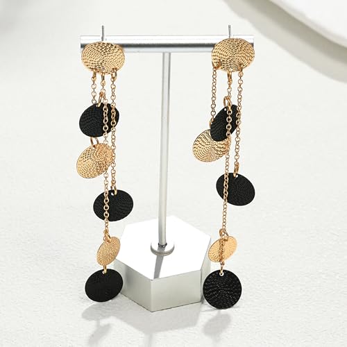 Gold Dangle Earrings for Women Long Statement Drop Boho Gold Chandelier Disc Tassel Earrings Dangle for Party Wedding Trendy Jewelry Gifts - color: L1