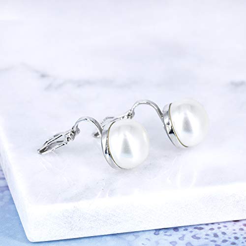 YOQUCOL Simulated Freshwater Pearl Clip On Earrings Not Pierced Elegant Stud Jewelry For Women - color: 12MM-White