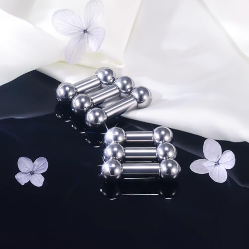 Ruifan Grade 23 Titanium Internally Threaded Nipple Piercing Jewelry Barbell Ring PA Tongue Rings Nipple Straight Body Piercing Jewelry for Women Men 16G 14G 12G 8G 6G 4G 2G - size: 2GA - 1/2" (12mm)