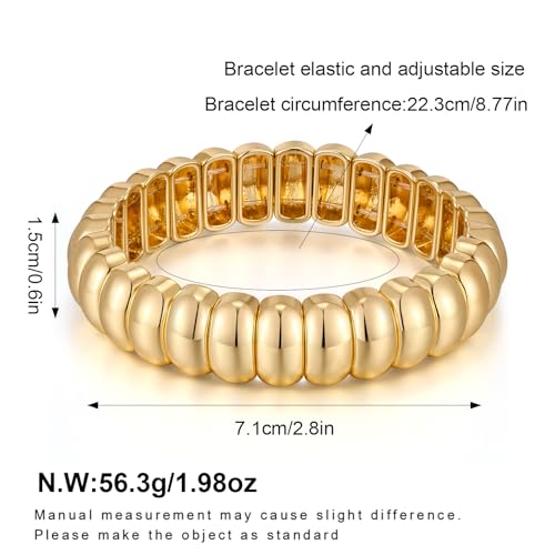 FAMARINE Gold Silver Chunky Bangle Bracelet for Women Men - style: Style C