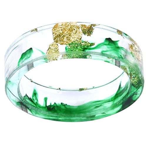 Jude Jewelers 8mm Ocean Style Transparent Plastic Resin Wedding Band Cocktail Party Ring - color: Green